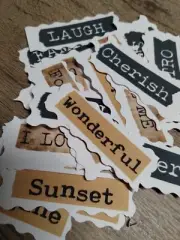 WORDS and PHRASES Ephemera 25 Pcs For Junk Journal Cards Scrapbook RANDOM PICK