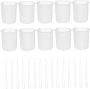 KALLORY Epoxy Resin Accessories Kit 100ml Non-Washable Silicone Measuring Cup Pipettes for DIY Art Restoration