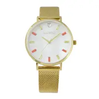 在飛比找momo購物網優惠-【MANGO】甜美繽紛晶鑽時尚米蘭腕錶-MA6770L-GD