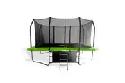 POP MASTER 9FT x 12FT Rectangular Trampoline with Spring Ladder Safety Net Kids