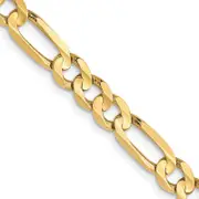 24 Inch 10K 4.5mm Concave Figaro Chain