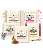 5 Pack Handmade Goat Milk Soap Bars with Organic S