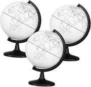 HOUDERCO 3Pcs DIY Blank Coloring Globe Model Unfinished Craft Globe for Education Geography Learning and Artistic Decoration for Classroom Projects and Home Decor