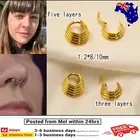 316L Hinged Clicker Hoop Triple Stack Septum Nose, Ear , Body Piercing Ring