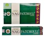 Vijayshree GOLDEN NAG PATCHOULI Incense - Bulk 1 Box (12 Packets)