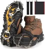 Ice Cleats Crampons Traction, Ice Snow Grips for Boots Shoes SIZE Large