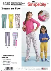 Simplicity 8525 LEARN TO SEW Knit Leggings w Ruffles, Patches Sz 7-14 UNCUT