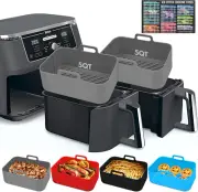 Silicone Air Fryer Liners 10QT, Reusable Airfryer Basket Liners Rectangular for