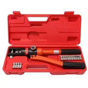 Hydraulic Wire Crimper Battery Lug Terminal Cable Crimping Tool, 8 Dies, 12