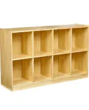 Amazon Basics Backpack Storage Cubby, 8 Compartment Pine Wood 13"D x 30"W x 48"H