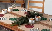 Placemat - Christmas Ornaments - Rustic Fringe - 13" x 19" Holiday - Set of 4