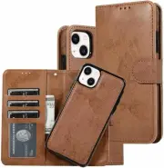 Wallet Case with Card Slots Folio Case for iPhone 13 (iPhone 13 mini, Brown)