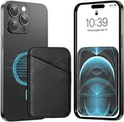 Miroddi for MagSafe Wallet, Leather Magnetic Card Holder for iPhone 16/15/14/13/12 Series, 0.12" Invisible Ultra-Thin Magnetic Phone Wallet, 2 Independent Card Slot, RFID Blocking, Carbon Fiber Black