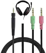 V-MOTA Replacement Nylon Braided Audio Headphone Cord Compatible with Sennheiser G4ME ONE/Game Zero PC373D PC37X GSP350/ 500/600 Headphones (PC Cable)