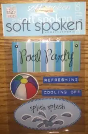 SOFT SPOKEN POOL PARTY SPLISH SPLASH Water Cooling Off Summer Fun Ball stickers