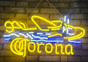 Corona Seaplane Beer Neon Lamp Sign 17"x14" Acrylic Light Bar Wall Decor Show