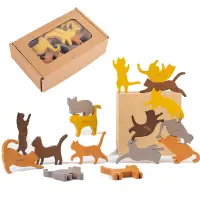 在飛比找蝦皮商城精選優惠-蒙台梭利積木 木製玩具貓平衡遊戲 益智疊疊樂 平衡遊戲 益智