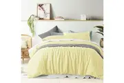 Vintage Design Homewares 100% Linen Butter Quilt Cover Set Single