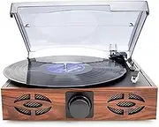 Turntable Vinyl Record Player Bluetooth with Built-in Speakers USB Input Portable Vintage 3 Speed LP Player with Line Out