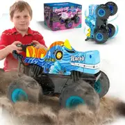 Remote Control Dragon Monster Truck 2.4GHz Stunt Car RC Toys Light Sound All Terrain Indoor Outdoor for Kids Color Blue