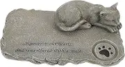 CIYODO Outdoor Pet Memorial Garden Stones Cat Statue Sympathy Resin Headstone