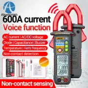 Smart Digital Clamp Meter Voice Broadcast Multimeter AC DC Volt Temp Tester