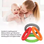 4pcs Baby Teethers Bracelet Silicone Refrigerable Heat Resistant Gum Relief LLI