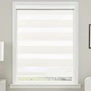 Allbright Cordless Free Stop Zebra Window Blinds 23" W×64" H, Dual Layer Roller Shade Room Darkening Sheer Shades, Light Filtering Window Shades, Easy to Install Beige