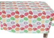 Printed Fabric Tablecloth 60" x 84" Oval (6-8 people) MULTICOLOR EASTER EGGS