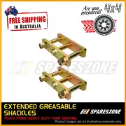 Pair Rear 2" 50mm Extended Greasable Shackles for Holden Colorado RC 2008-2012