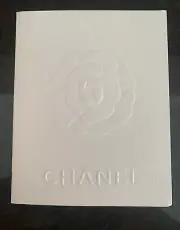 Authentic Chanel White Embossed Receipt Folder Camelia 4 1/2" x 5 3/4"