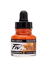 Daler-Rowney FW Acrylic Ink Bottle, Flame Orange