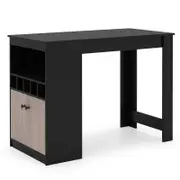 Costway Bar Table Storage Cabinet Rack Kitchen Counter Dining Table