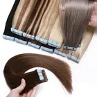 Real Remy Tape in 100% Human Hair Extensions Ombre Blonde Straight Skin Weft AU
