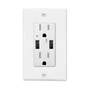 Wall Outlets with USB Ports 3.6Amp Tamper Resistant Electrical Socket with Plate