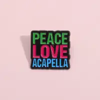 在飛比找蝦皮購物優惠-“PEACE Love ACAPELLA”字母標題琺瑯胸針時