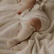 Knee High Lace Trim Socks - Linen | Condor