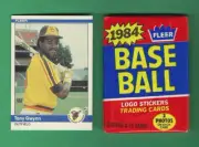 One 1984 Fleer Tony Gwynn #301 Baseball Card + One Unopened 1984 Fleer Wax Pack