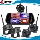Digital Wireless 7" DVR Mirror Monitor 4x 1080P Side Reversing Cameras Caravan