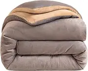 Solid Color Double-Sided Milk Velvet Quilt, Thickened Warm Soft Fluffy Plush Quilt, Quilted Comforter All-Seasons, for Home Bedrooma, Double Bed, Bedding (C 150x200cm(3.5kg))