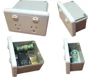 Power Point Stash Box Hidden Wall Safe Can Secret Diversion Powerpoint Outlet...