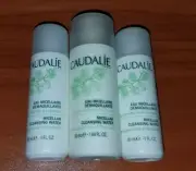 Caudalie MICELLAR CLEANSING WATER - 3 bottles - 2.69 oz total - Travel Size-NEW