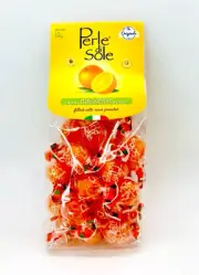 Perle Di Sole Orange Flavored Hard Candies Filled With Sour Powder 7 oz. Italy
