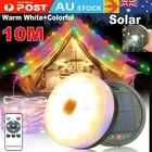 10M Portable Stowable Retractable Fairy Light Solar RGB LED Camping String Light