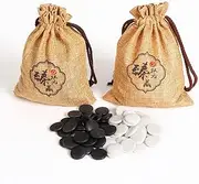 Songyun Single Convex Ceramic Go Game Weiqi Stones Set Playing Pieces for Classic Strategy Baduk/Weiqi/Gobang
