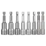 8-Piece Socket Magnetic Nut Driver Set Drill Bit Adapter 1/4'' Hex Shank 6-13MM