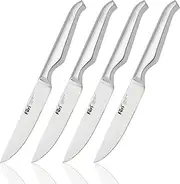 Furi Pro Serrated Steak Knives 4 pc set, four premium knives for a superior cutting performance, serrated stainless steel blades and ergonomic reverse-wedge, anti-fatigue handle for a safe grip