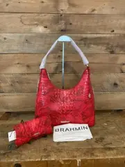 Brahmin Tabitha Red Flare Leather Shoulder Bag & Matching Veronica Wallet-NWT