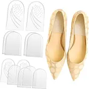 BESPORTBLE 6 Pairs Heel Wedge Inserts Transparent Gel Height Increasing Cushions for Shoes Washable Reusable for Heels Flats Boots Sneakers S