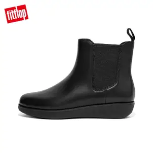 【FitFlop】SUMI LEATHER CHELSEA BOOTS 簡約造型裸靴-女(靓黑色)